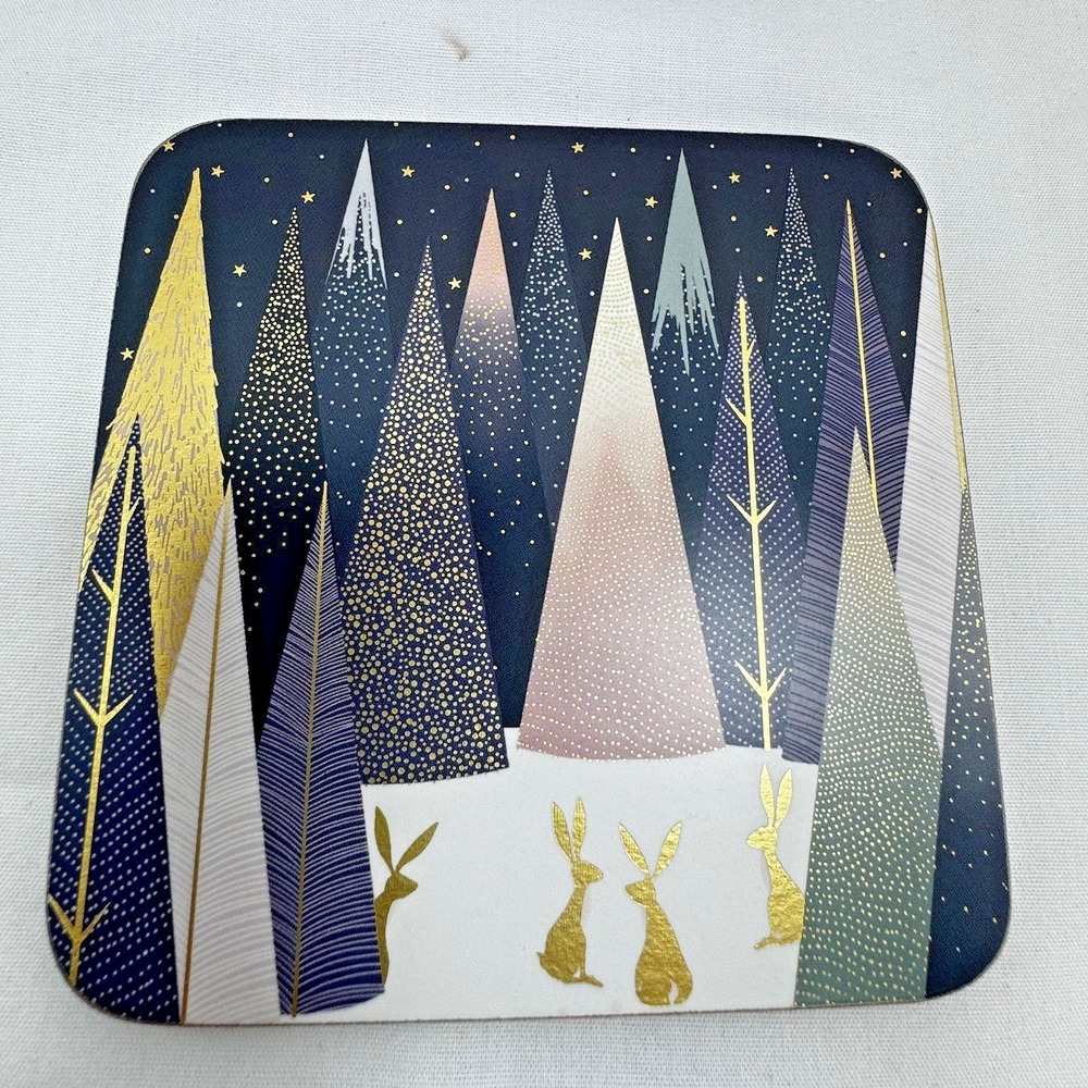 Pimpernel Sara Miller London Frosted Pines Coaster | Christmas Winter Forest